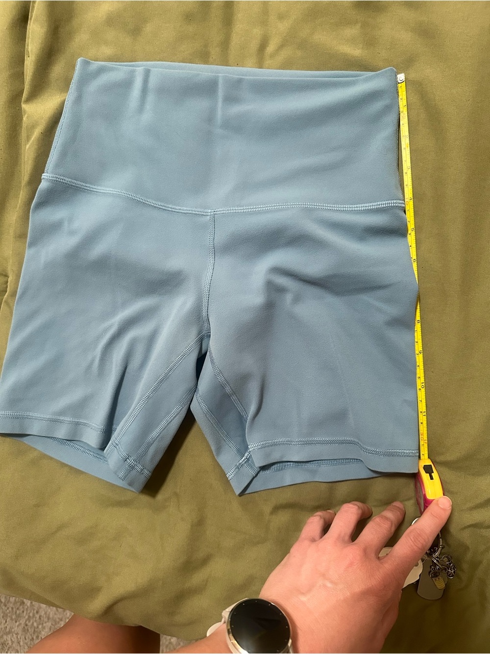High-Waist Seamless Bike Shorts in Dusty Blue - Picture 5 of 7